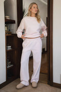 LANI Cloud Fleece Wide Leg Sweatpants Stretch Waist & Pocket