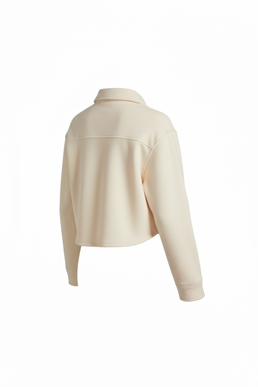 JENNIE  Plush Fleece Lounge Cropped Button Shirt Shacket